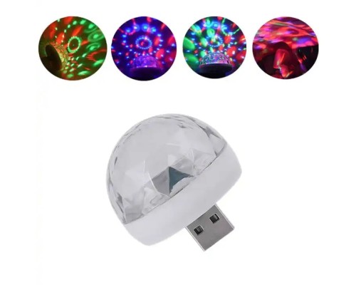 USB MİNİ DİSKO TOPU 4W LEDLİ SMALL MAGİC BALL SİHİRLİ DİSCO TOPU BLİC 